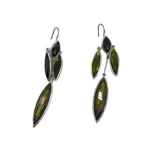 Vintage KCR Kenneth Cole Reaction Crystal Dangle Drop Earrings Retro Modern
